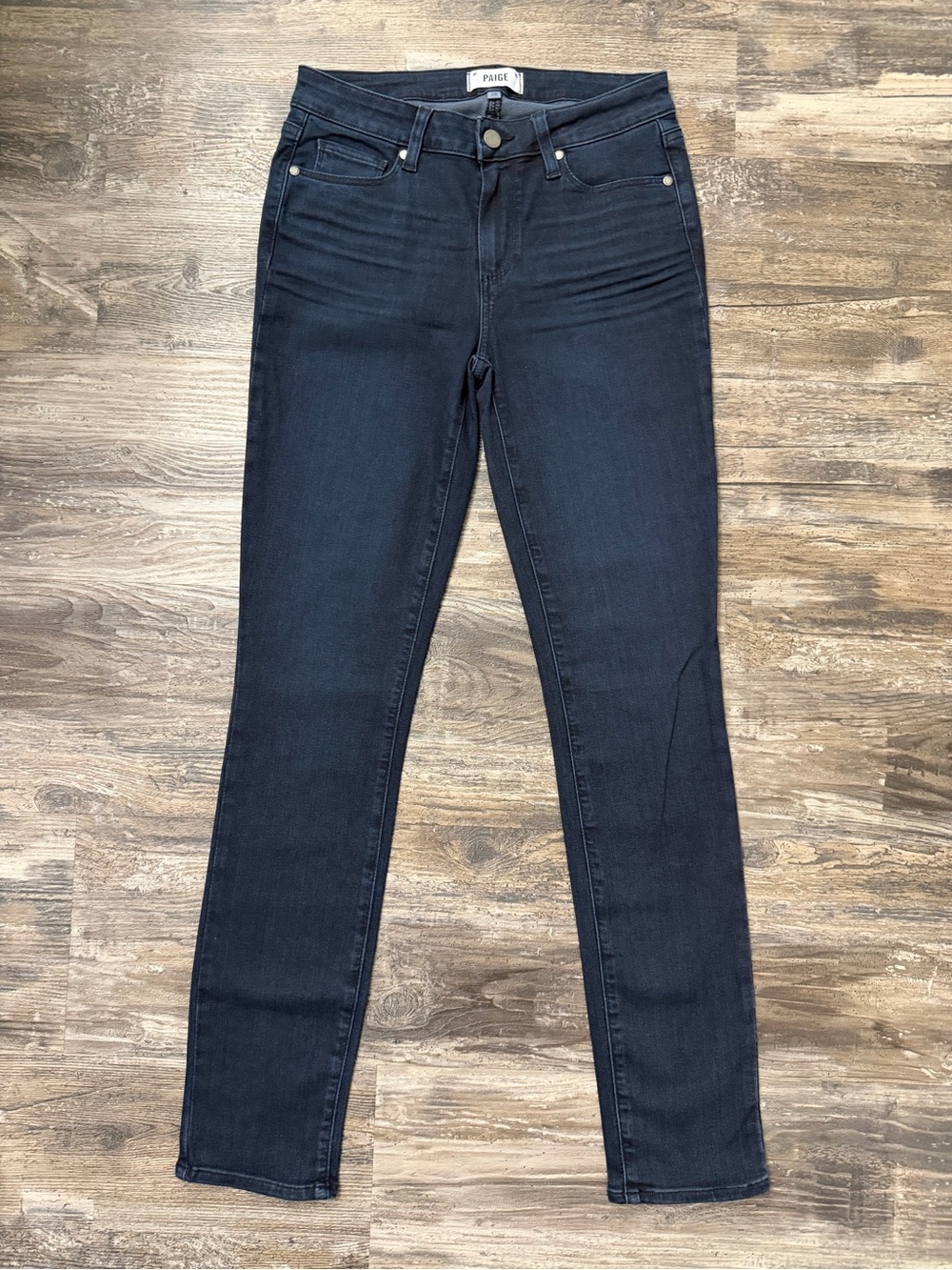 PAIGE Skyline Skinny Women’s Dark Blue Mid-Rise Skinny Jeans Size 28